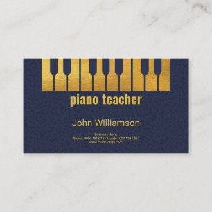 Creative Gold Piano Keys Emboss Musical Notes Business Card