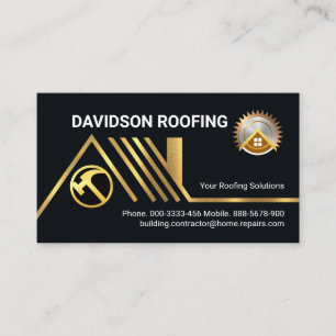 Creative Gold Roofing Rooftop Business Card