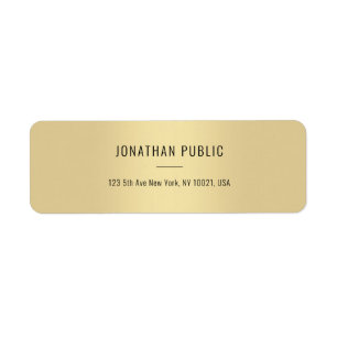 Creative Gold Template Chic Simple Return Address Label