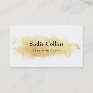 Creative Gold Watercolor Brushstroke Business Card