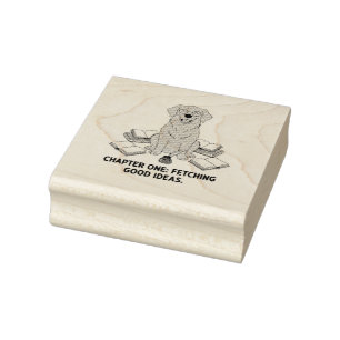 Creative Golden Retriever Study Books Quote Design Rubber Stamp