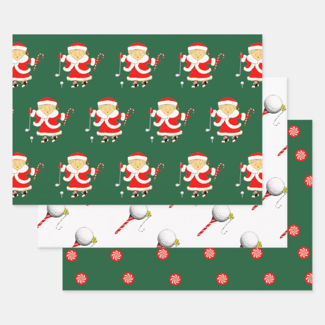 Creative Golf Christmas Wrapping Paper Sheet (Set)