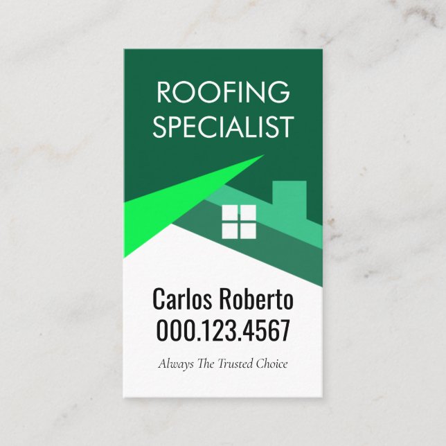 Creative Green Energy Rooftop Builder Business Card (Front)