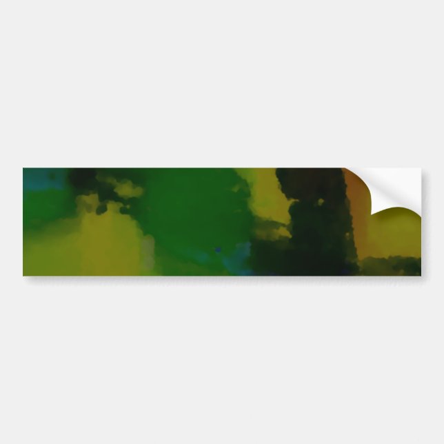 Creative Green Yellow Abstract Bumper Sticker (Front)