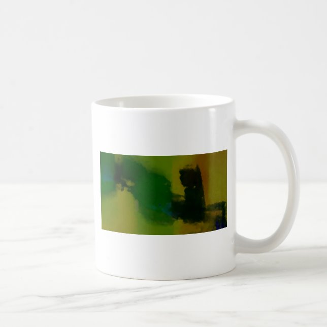 Creative Green Yellow Abstract Coffee Mug (Right)