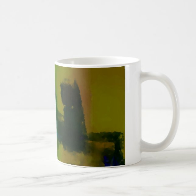 Creative Green Yellow Abstract Coffee Mug (Right)