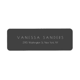 Creative Grey Professional Modern Personal Unique Return Address Label