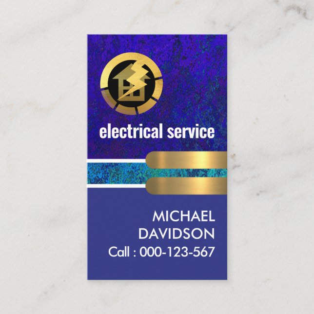 Creative Grunge Colours Gold Tab Business Card (Front)