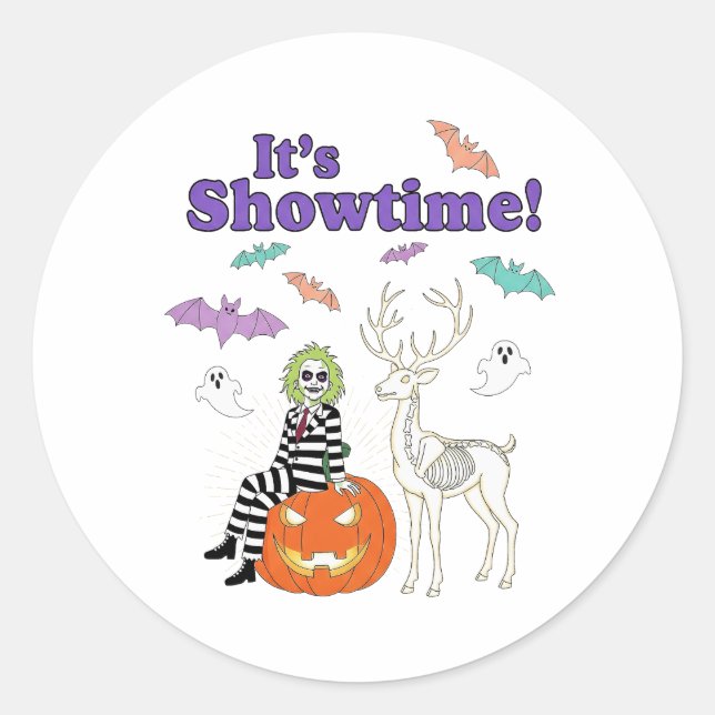 Creative Halloween Themed Classic Round Sticker (Front)