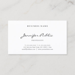 Creative Hand Script Font Modern Simple Template Business Card