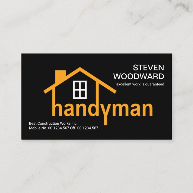 Creative Handyman Home Building Business Card (Front)