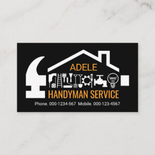 Creative Handyman Repair Hammer Roofer Business Card