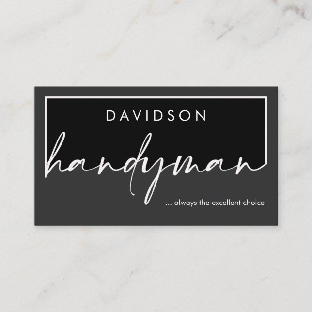 Creative Handyman Signage Frame Business Card (Front)