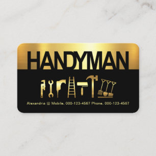 Creative Handyman Signage Gold Layer Business Card