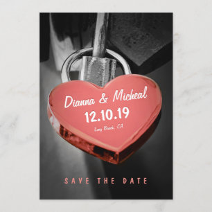 Creative Heart Shape Love Lock Save The Date
