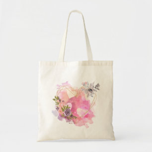 Creative Heart striped with Water Colour Splash Tote Bag