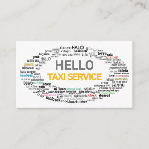 Creative Hello Language Greetings Taxi Driver Business Card