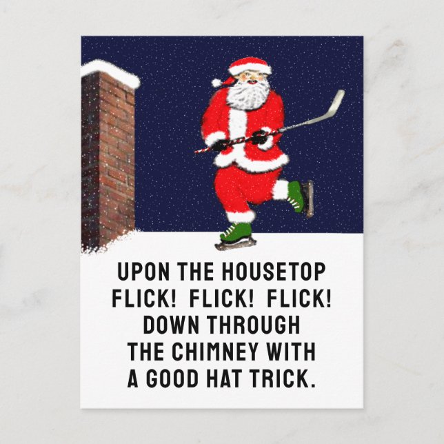 Creative Hockey Christmas Postcard (Front)