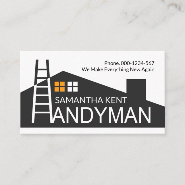 Creative Home Building Rooftop Ladder  Business Card (Front)