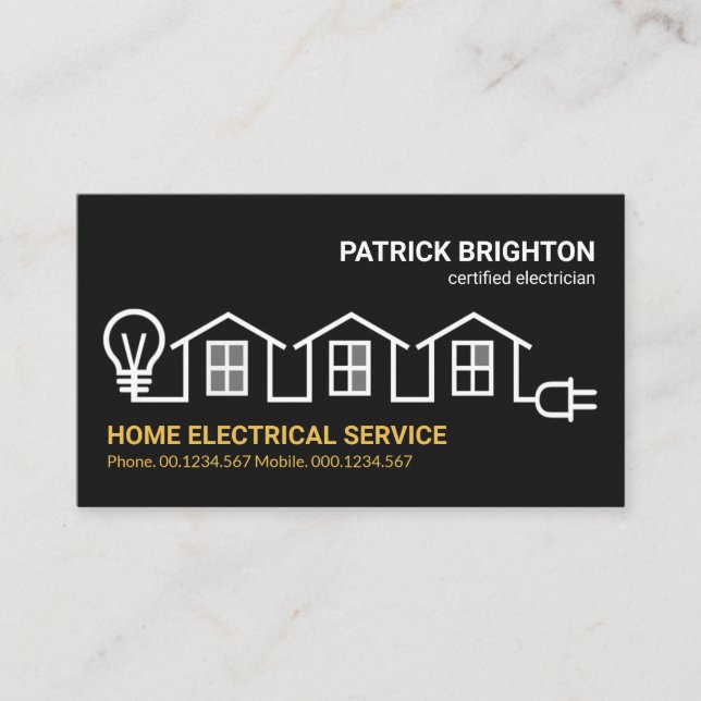 Creative Home Electric Circuit Wiring Electrician Business Card (Front)