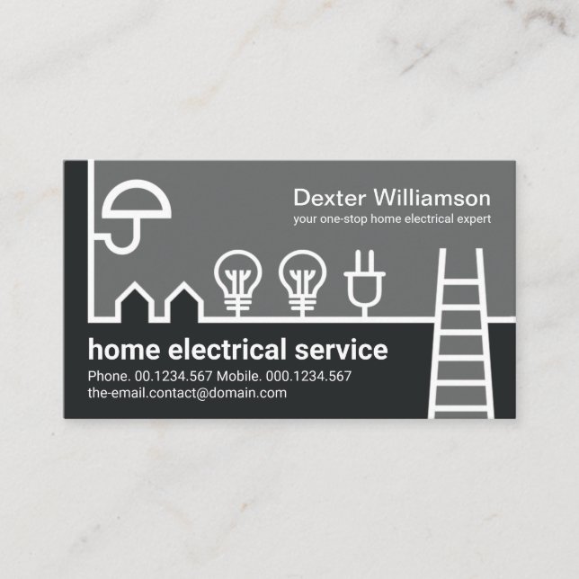 Creative Home Electrical Wiring Border Electrician Business Card (Front)