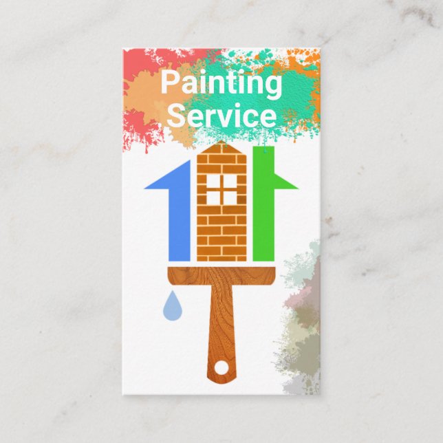 Creative Home Paint Brush Business Card (Front)