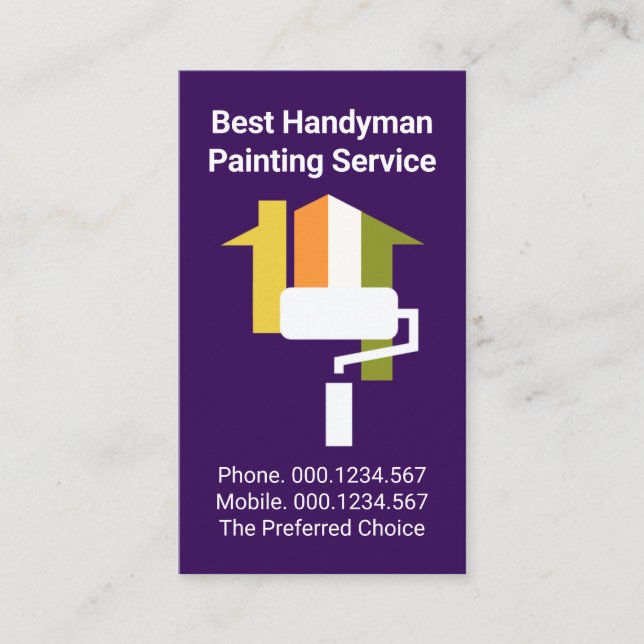 Creative Home Roller Brush Handyman Painter Business Card (Front)