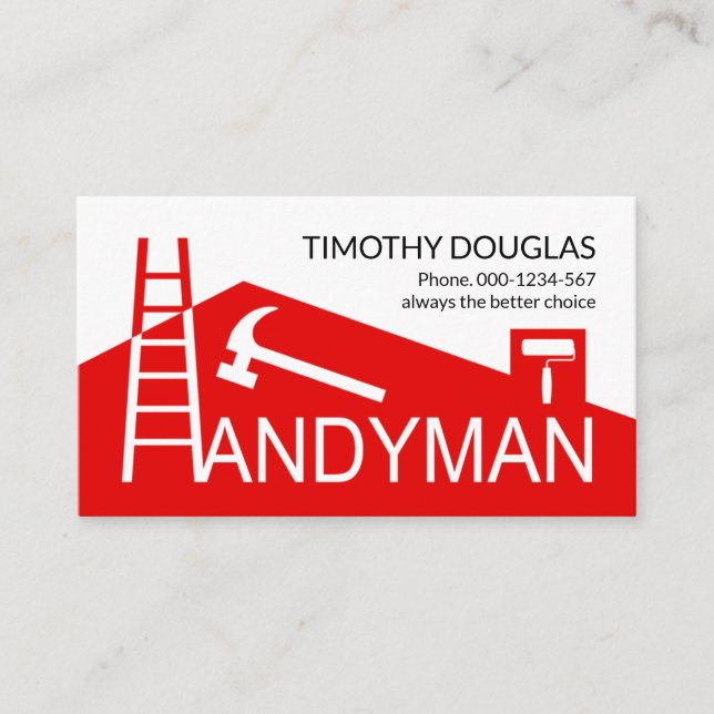 Creative Home Rooftop Ladder Brush Building Business Card (Front)