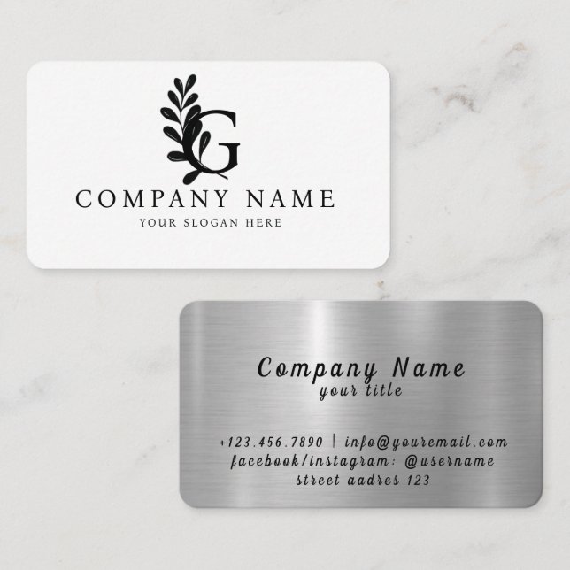 Creative Initial G Letter Vector Luxury Design Art Business Card (Front/Back)