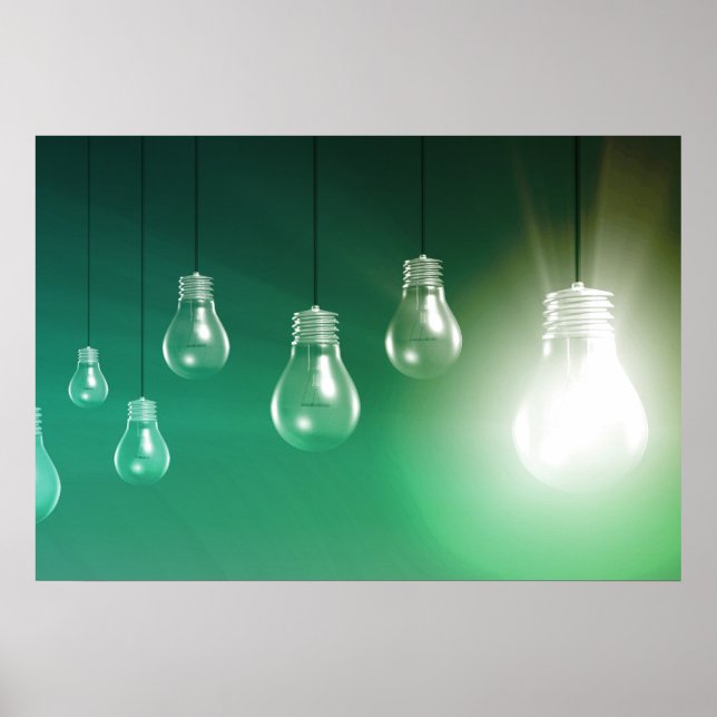 Creative Innovation and Glowing Concept as a Art Poster (Front)