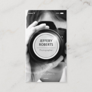 Creative iPhone iOS Style - Modern Photographer Business Card
