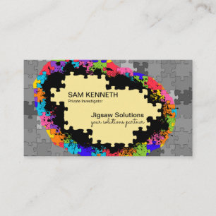 Creative Jigsaw Puzzle Private Investigator Business Card