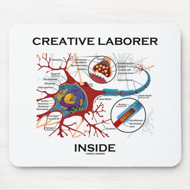 Creative Laborer Inside (Neuron / Synapse) Mouse Pad (Front)