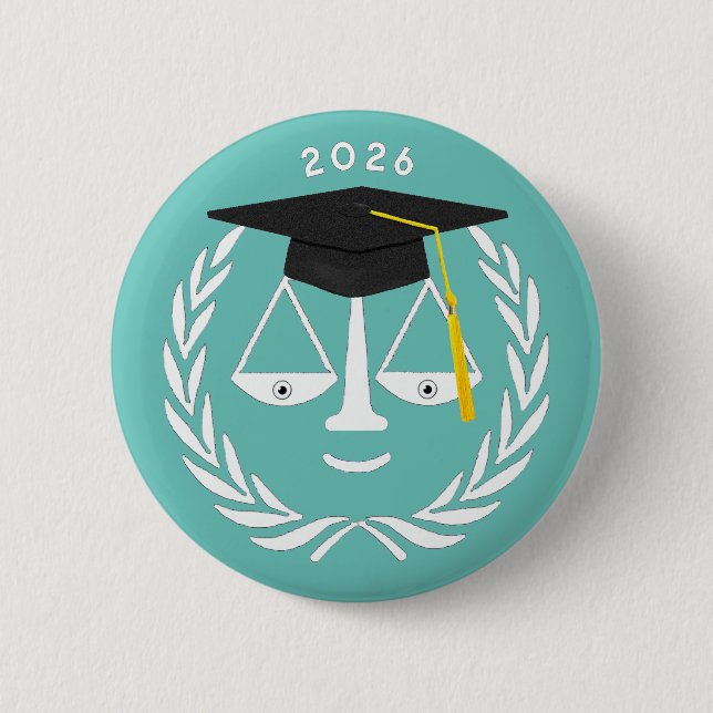 Creative Law School Graduation 6 Cm Round Badge (Front)