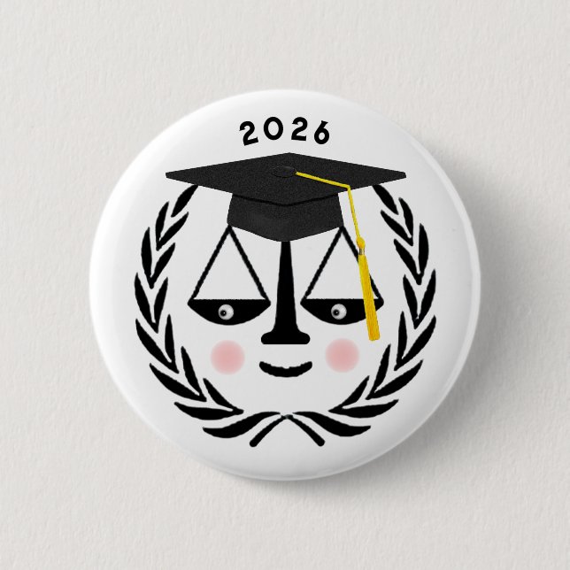Creative Law School Graduation 6 Cm Round Badge (Front)