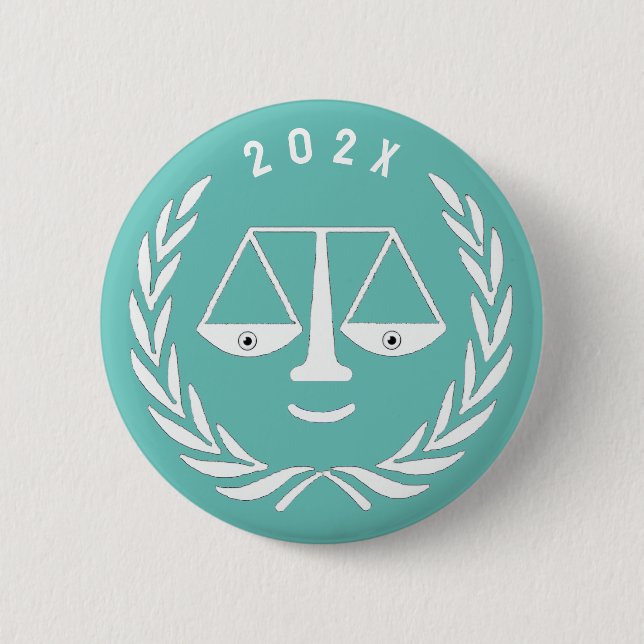Creative Law School Graduation 6 Cm Round Badge (Front)