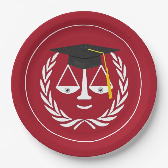 Creative Law School Graduation Paper Plate (Front)