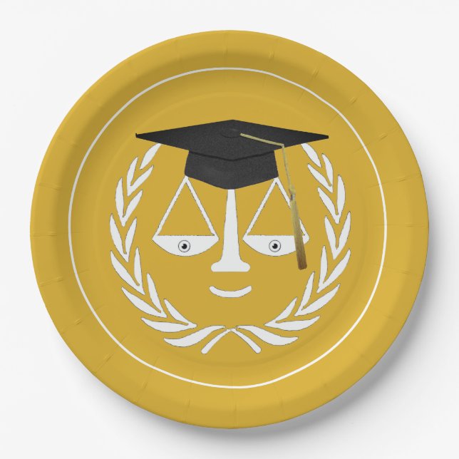 Creative Law School Graduation Paper Plate (Front)