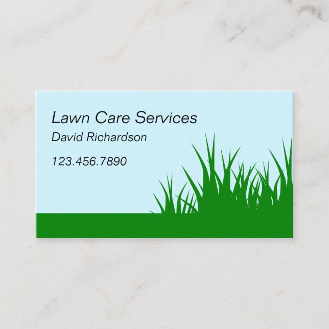 Creative Lawn Mowing Care Services Business Card (Front)