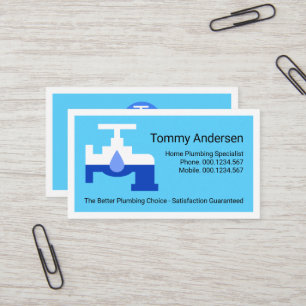 Creative Leaking Plumber Faucet White Border  Business Card