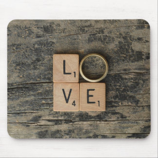 Creative Love Word with Srcabble Elements Mouse Pad