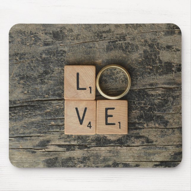 Creative Love Word with Srcabble Elements Mouse Pad (Front)