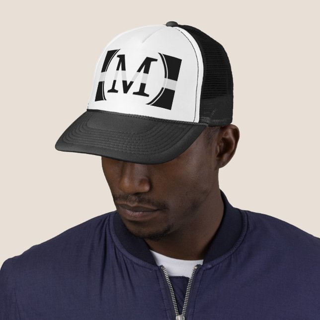 Creative M Initial Graphic Fresh Streetwear Men Trucker Hat (In Situ)