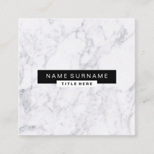 Creative Marble Black & White Square Business Card