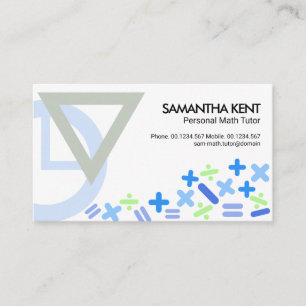 Creative Mathematics Symbols Motif Math Tutor Business Card