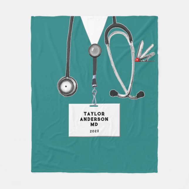 Creative Medical Doctor Fleece Blanket (Front)