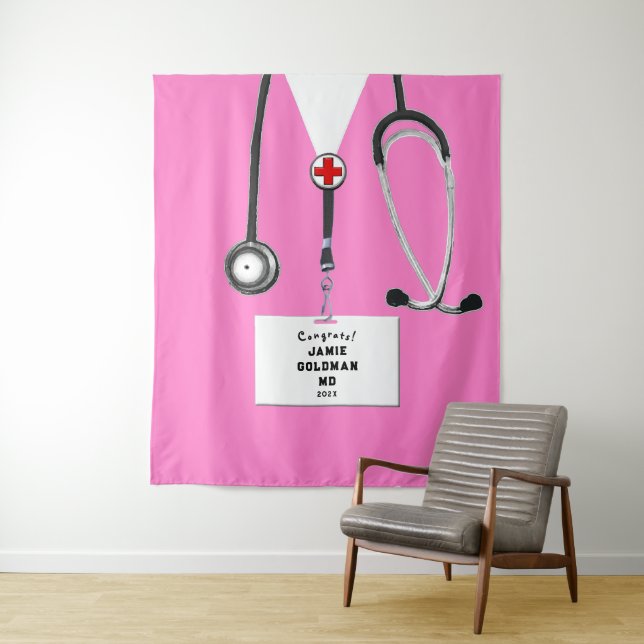 Creative Medical School Graduation Congrats Tapestry (In Situ)