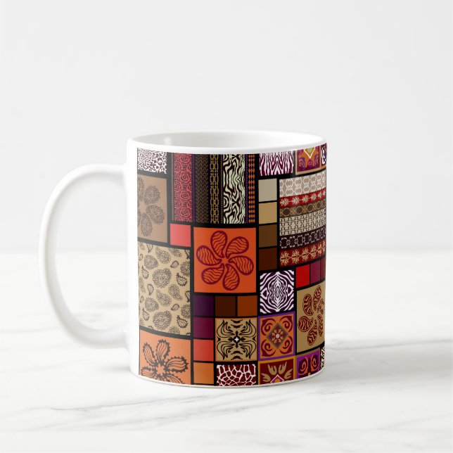 Creative mega set of seamless patterns inspired by coffee mug (Left)