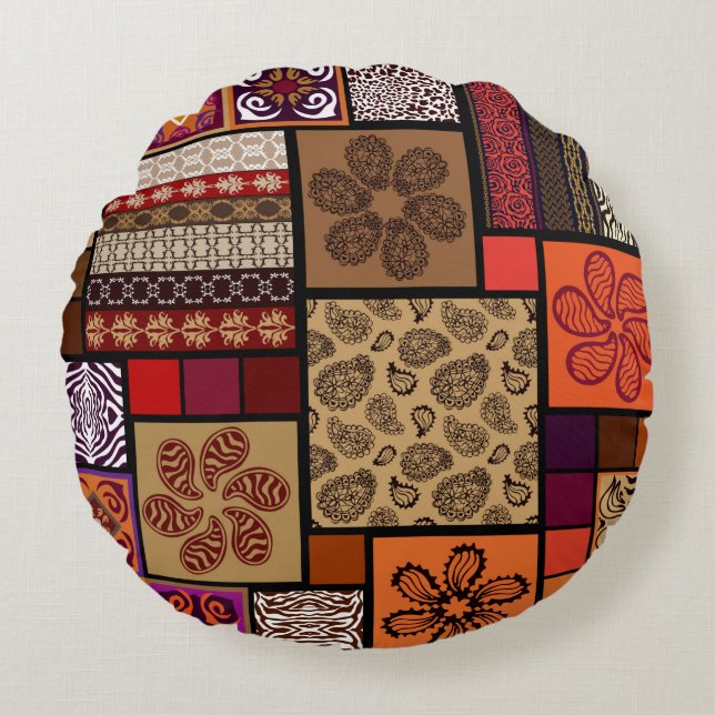 Creative mega set of seamless patterns inspired by round cushion (Front)