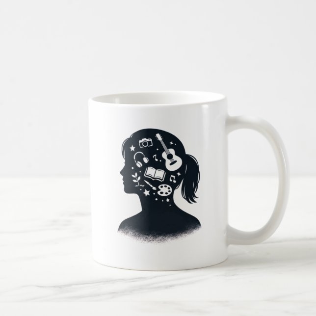 Creative Mind Silhouette | Personalized Artistic  Coffee Mug (Right)